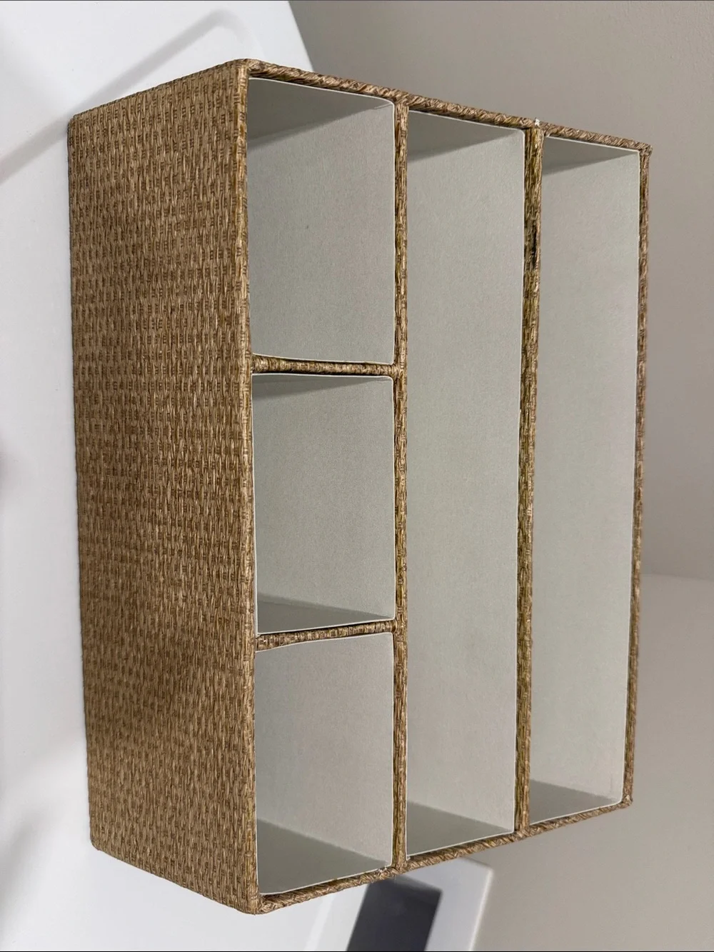 Threshold Brown Woven Desk Organizer with Multiple Slots